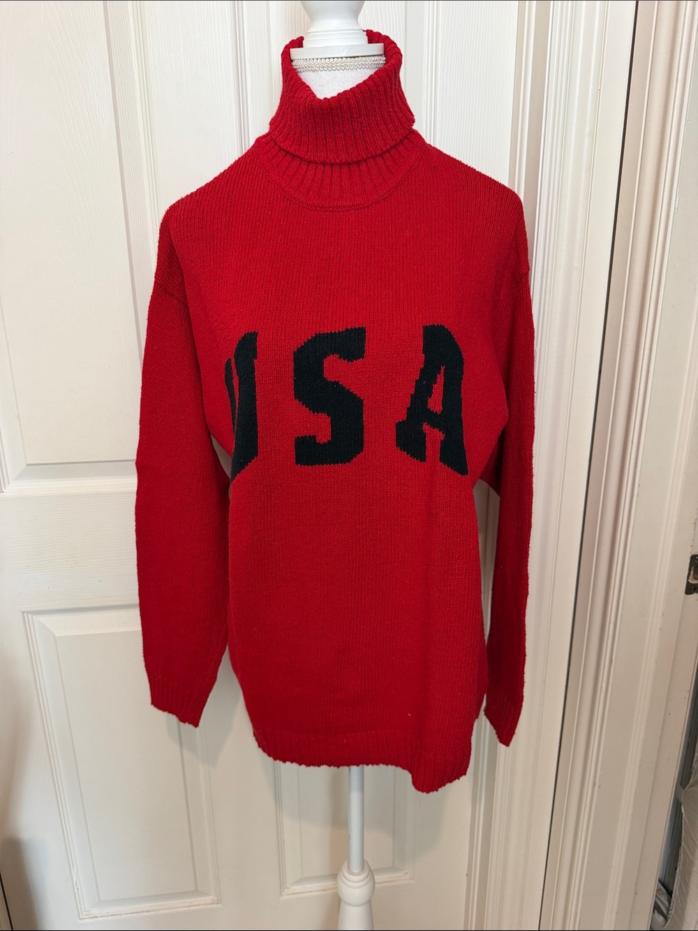 Ralph Lauren Red USA Cotton Turtleneck Sweater